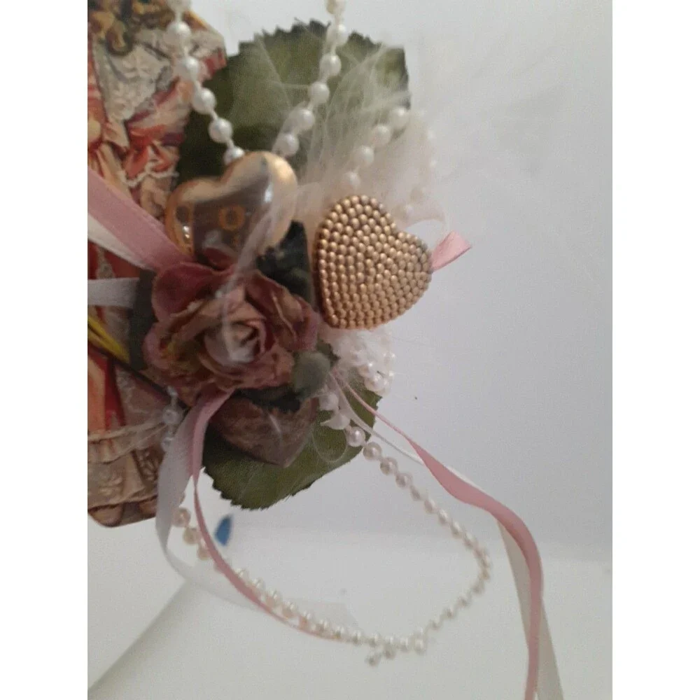 VINTAGE 1984 Merrimack 42 Die-cut Paper Doll Garland Victorian Girl embellished